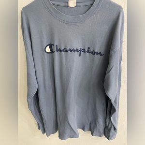 Blue champion waffle long sleeve tee